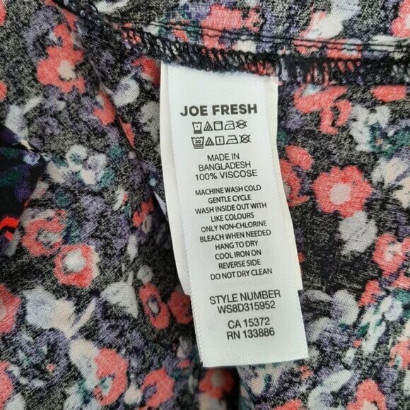 JOE FRESH Sleeveless Scoop Neck Mini Dress Ditsy Floral Print Sz L - Picture 15 of 15